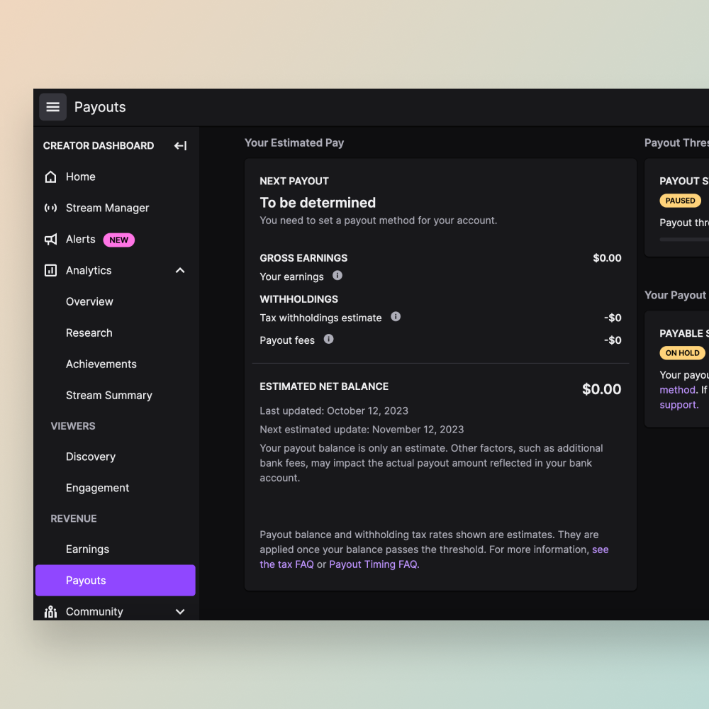 Payout transparency — Overview